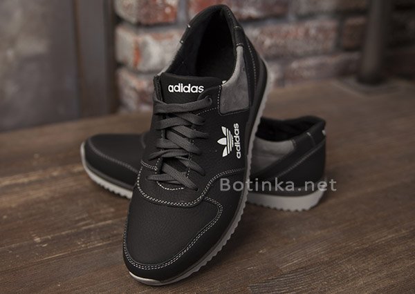 Мужские кроссовки Adidas с серым нубуком